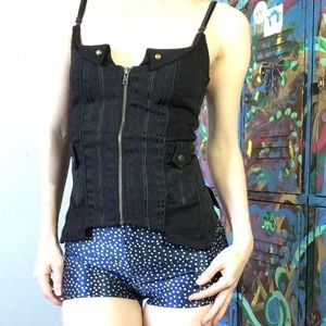 Steamtrunk Pinstripe Steampunk Corset Brassy